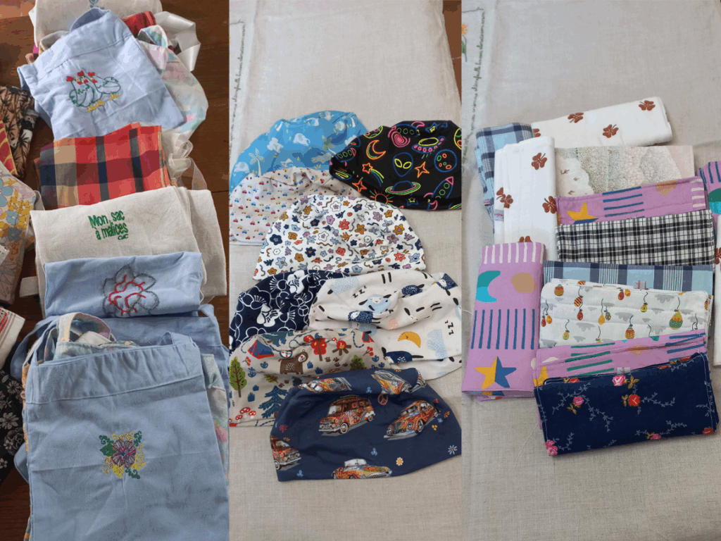 Sacs à Redon, calots de chimio et protèges-ceinture